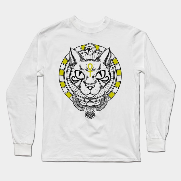 Egyptian cat Long Sleeve T-Shirt by M-HO design